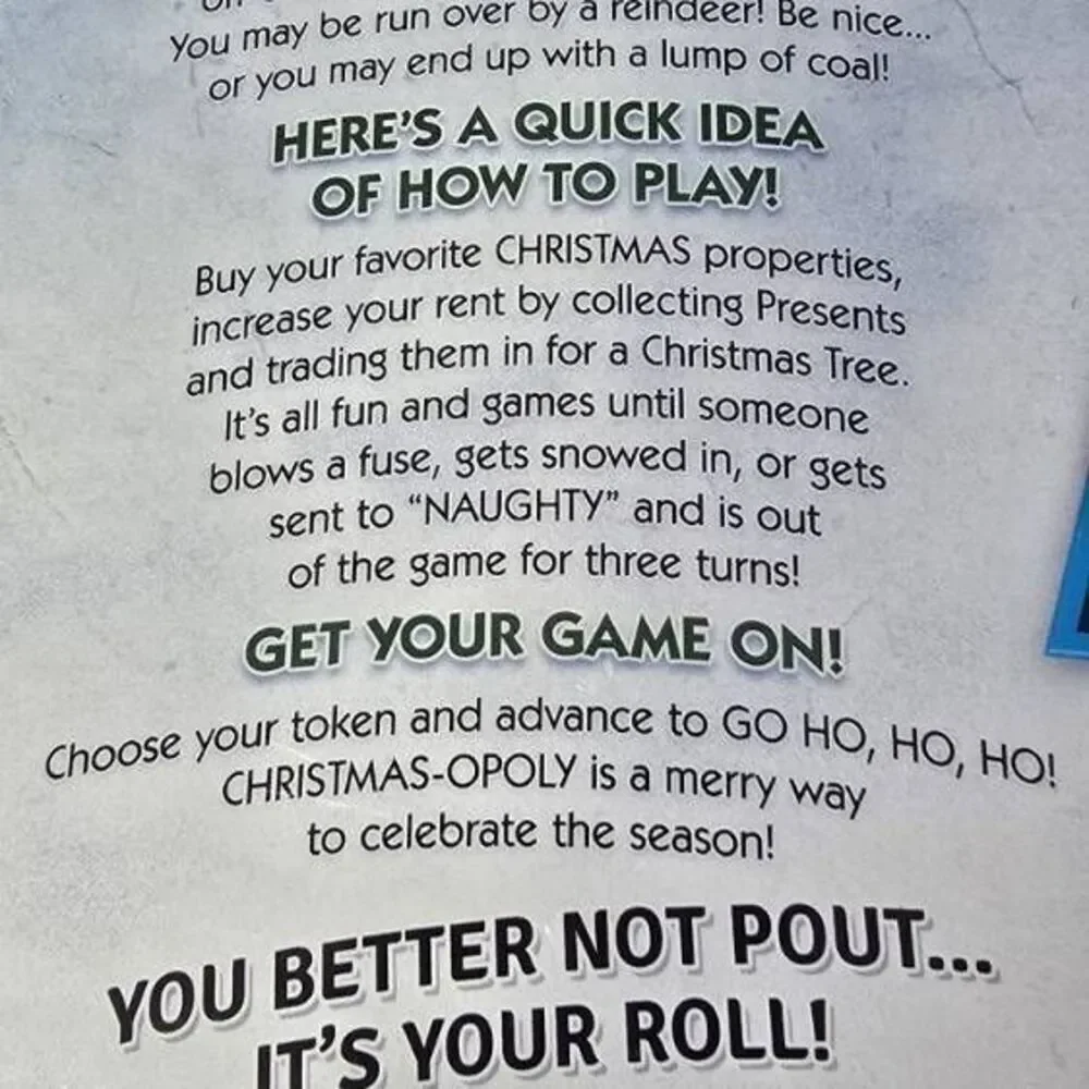 Christmas-Opoly Board Game
